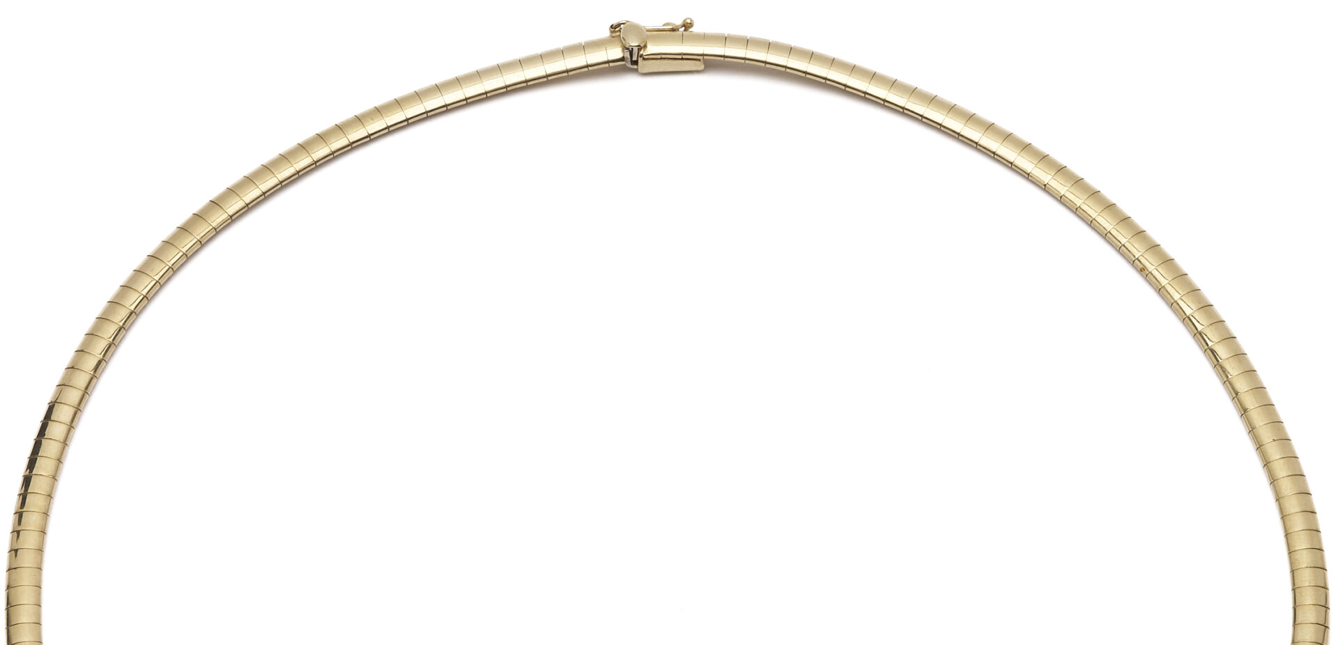 Lot 1227: 10K Yellow Gold Omega Necklace