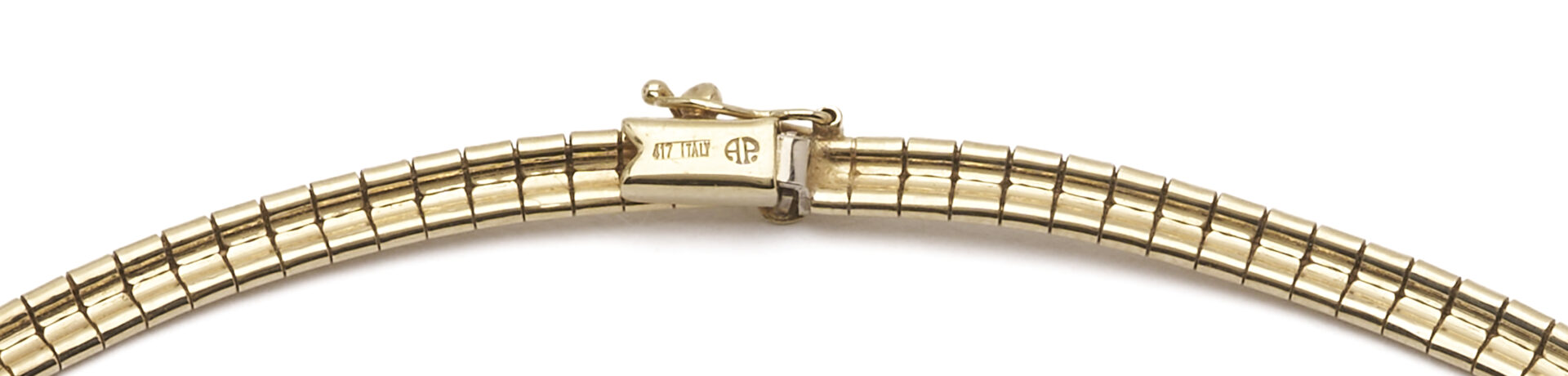 Lot 1227: 10K Yellow Gold Omega Necklace