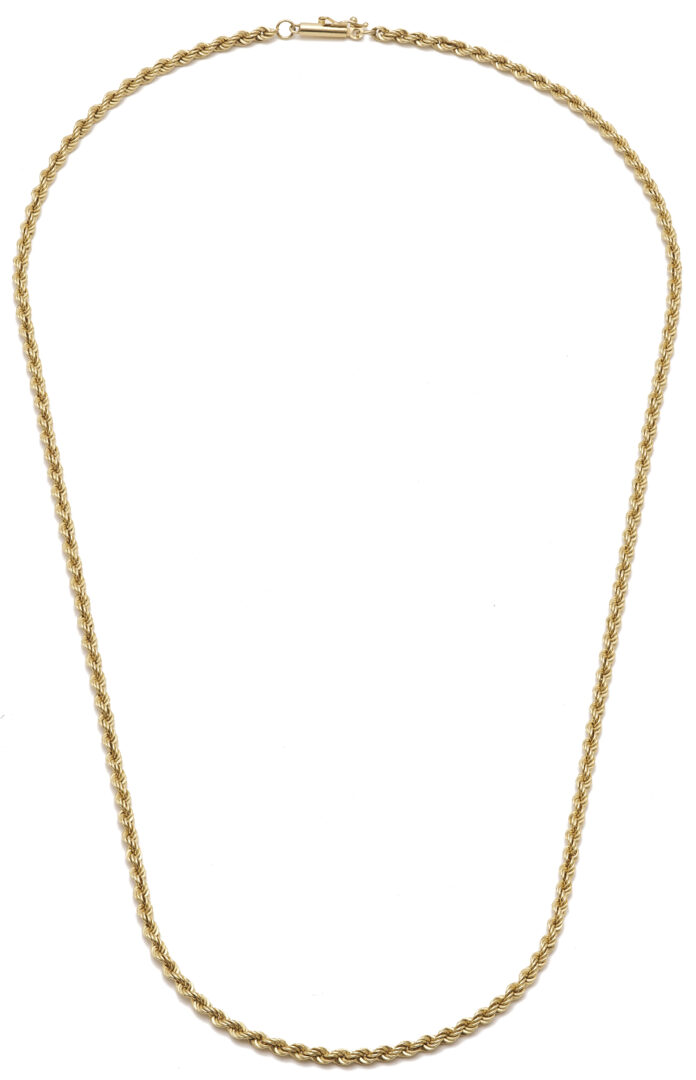 Lot 1229: 14K Gold Rope Chain Necklace
