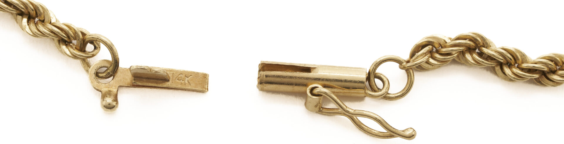 Lot 1229: 14K Gold Rope Chain Necklace