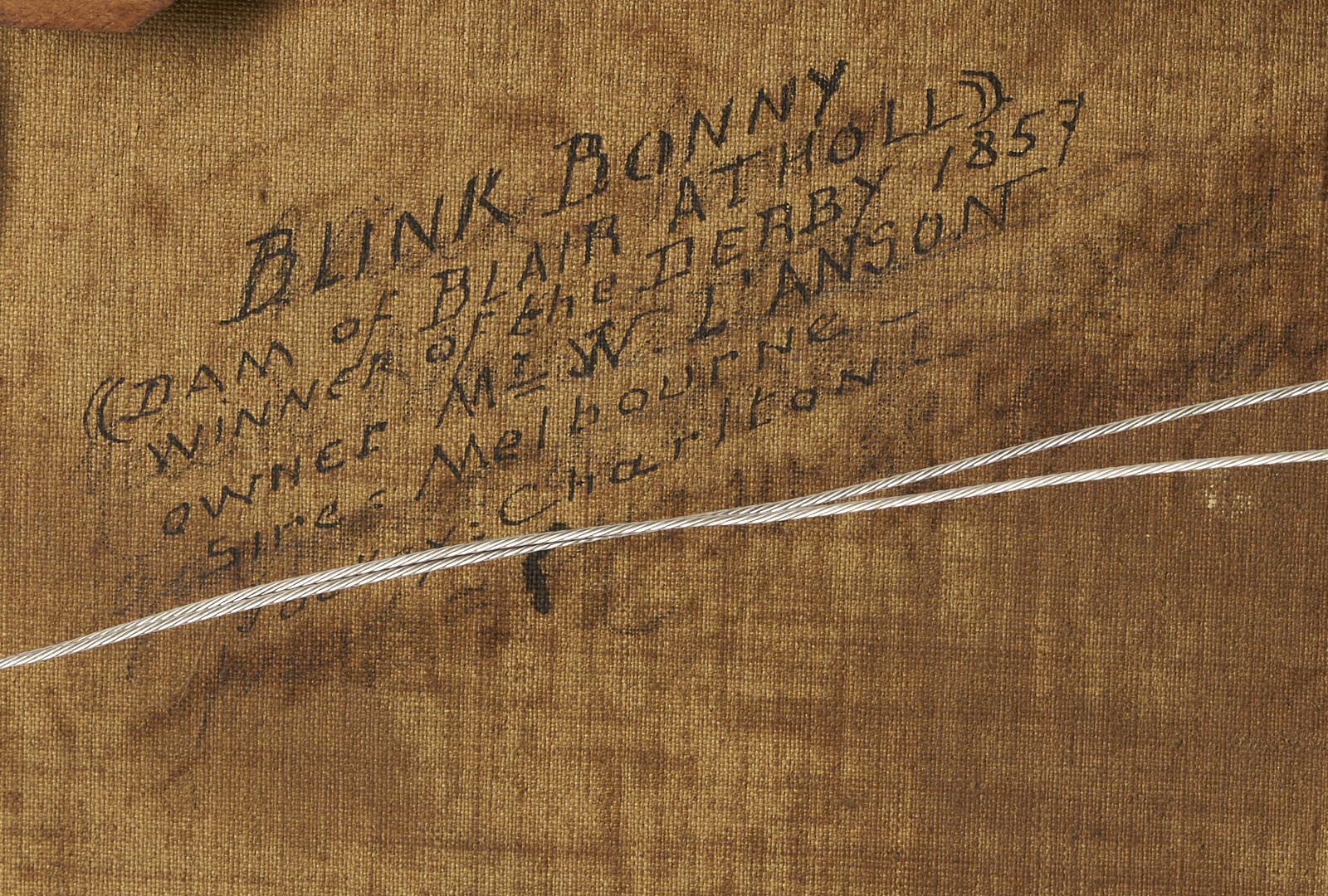 Lot 122: F. Clifton O/C Portrait of Racehorse Blink Bonny