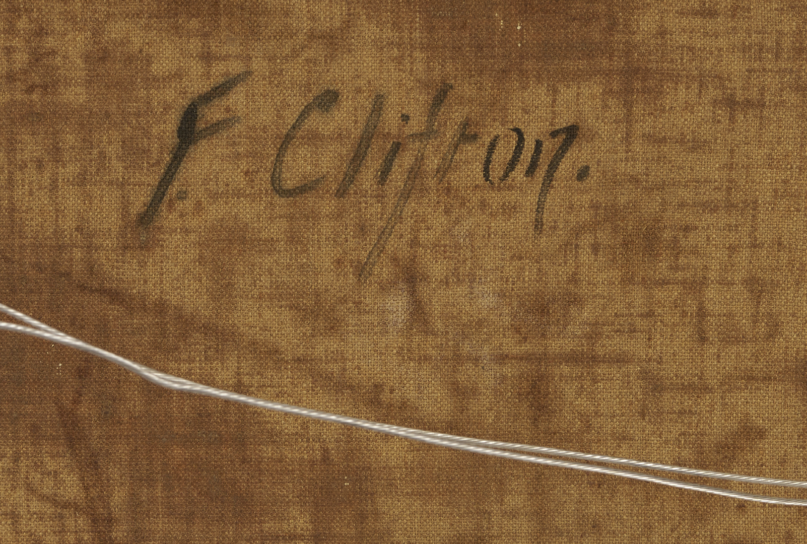 Lot 122: F. Clifton O/C Portrait of Racehorse Blink Bonny