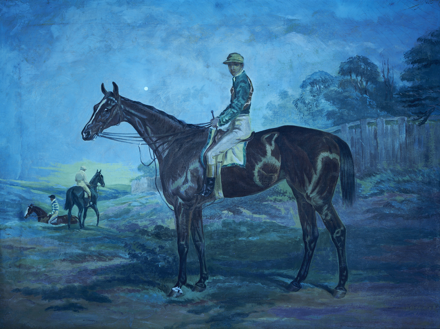 Lot 122: F. Clifton O/C Portrait of Racehorse Blink Bonny