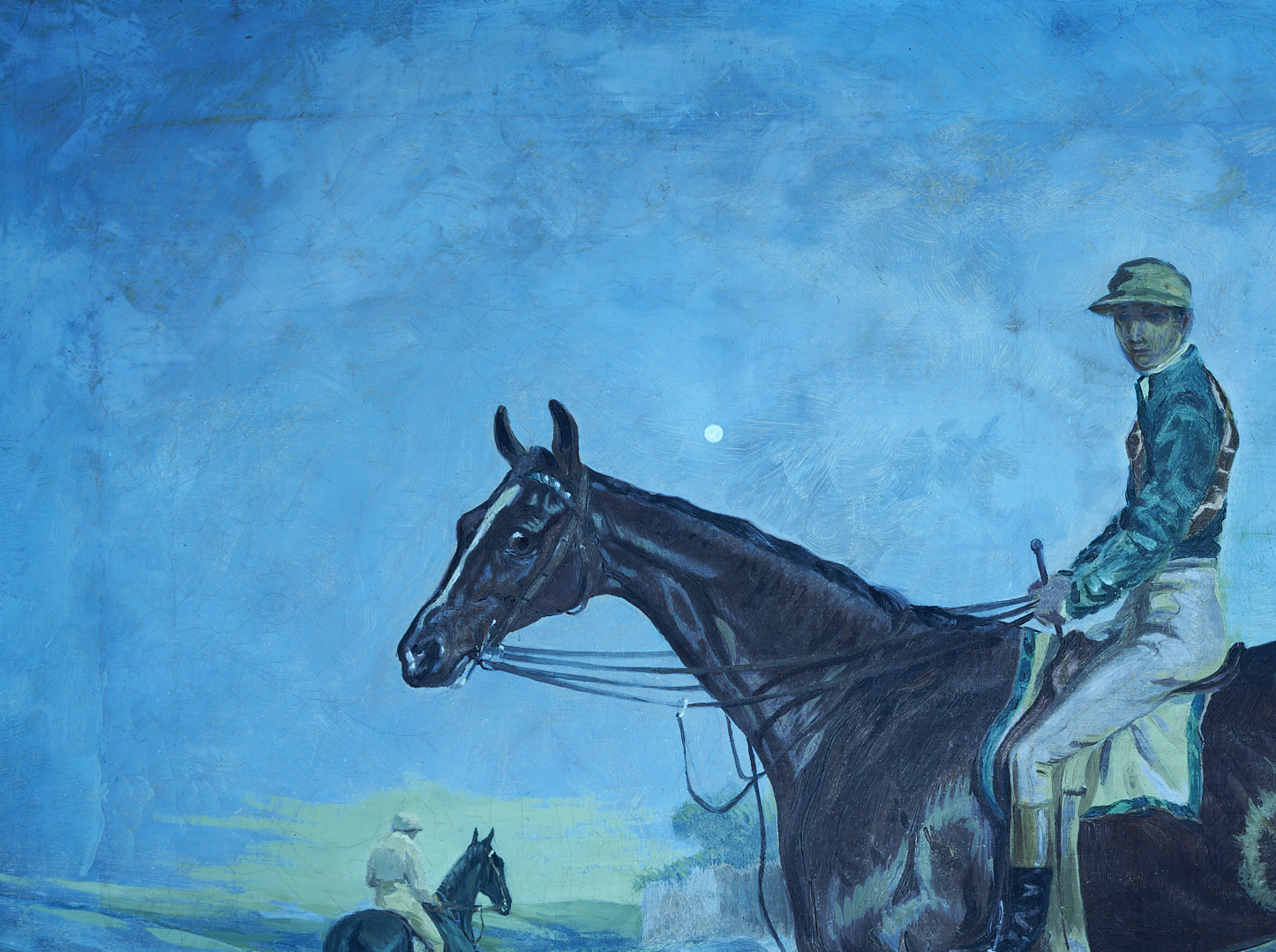 Lot 122: F. Clifton O/C Portrait of Racehorse Blink Bonny