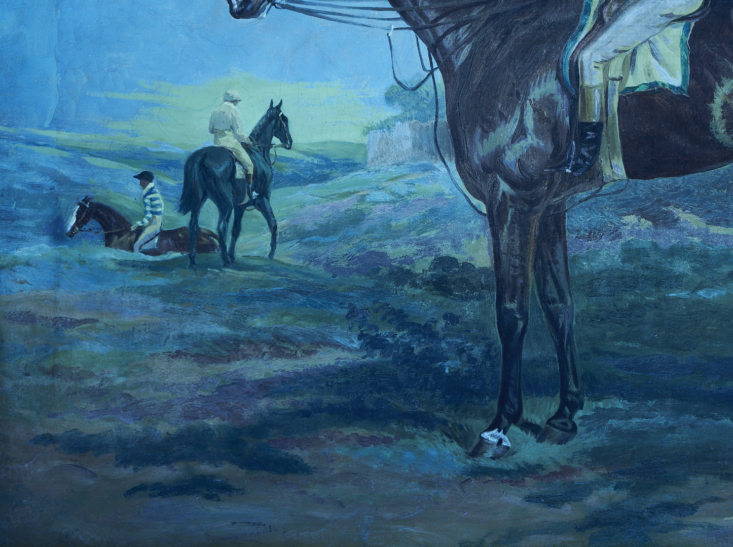 Lot 122: F. Clifton O/C Portrait of Racehorse Blink Bonny