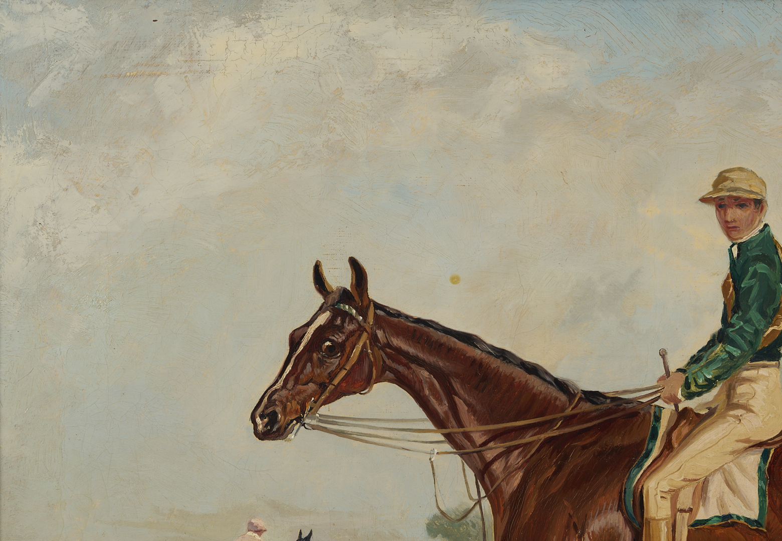 Lot 122: F. Clifton O/C Portrait of Racehorse Blink Bonny