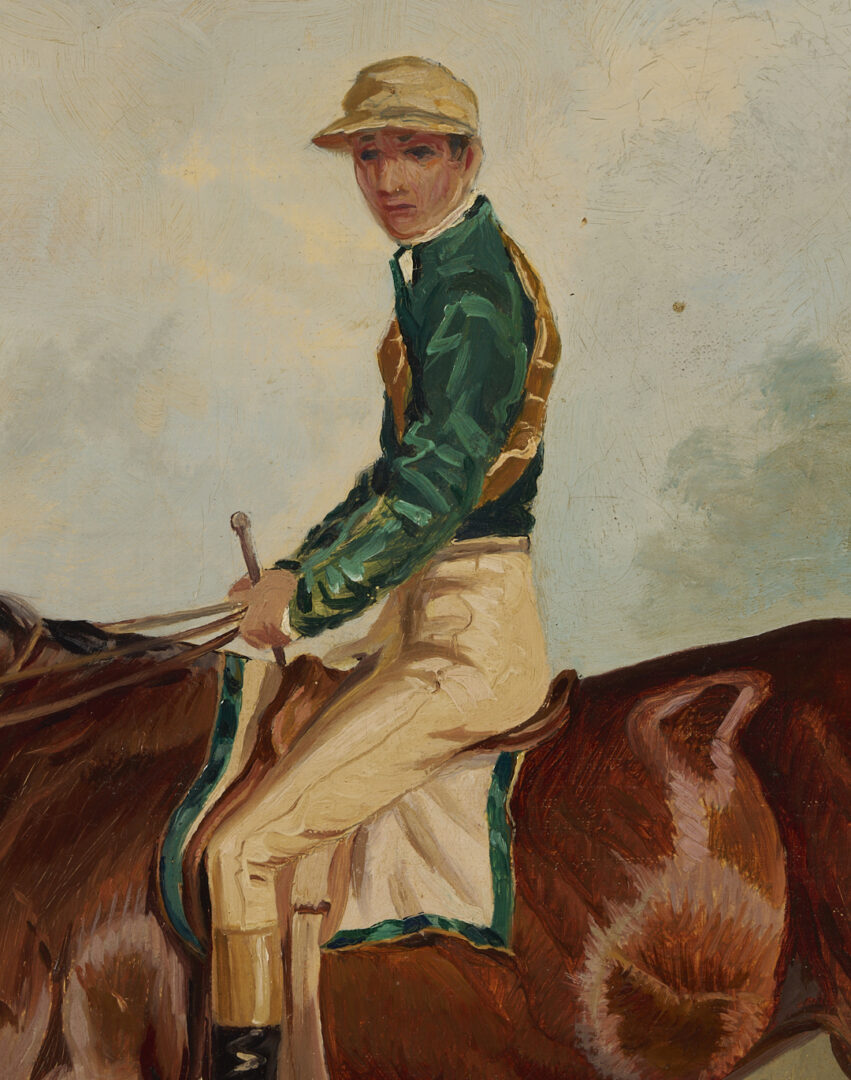 Lot 122: F. Clifton O/C Portrait of Racehorse Blink Bonny