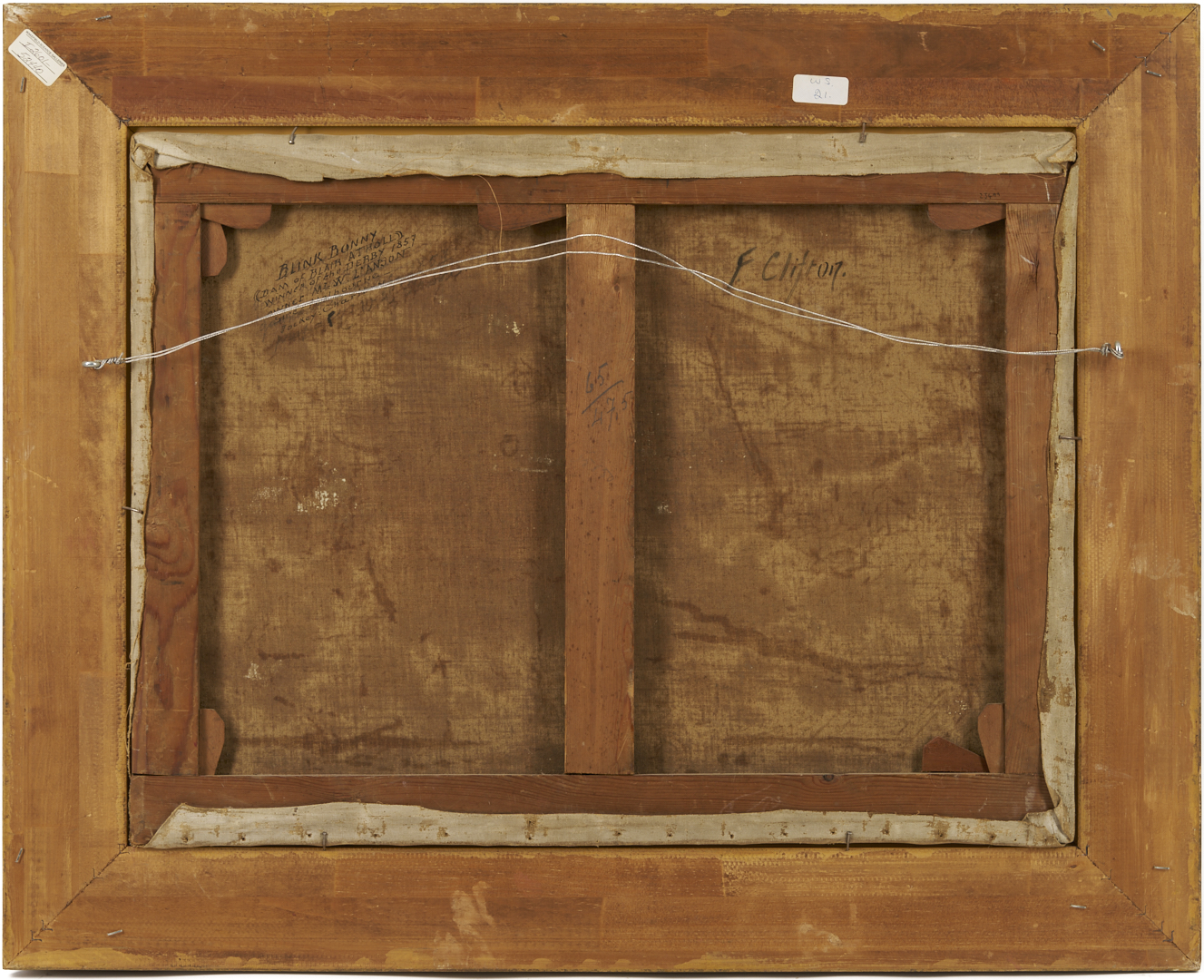 Lot 122: F. Clifton O/C Portrait of Racehorse Blink Bonny