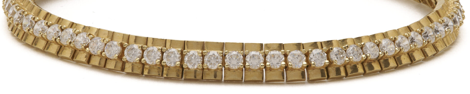 Lot 1232: 14K Gold & CZ Tennis Bracelet
