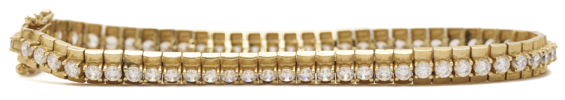 Lot 1232: 14K Gold & CZ Tennis Bracelet