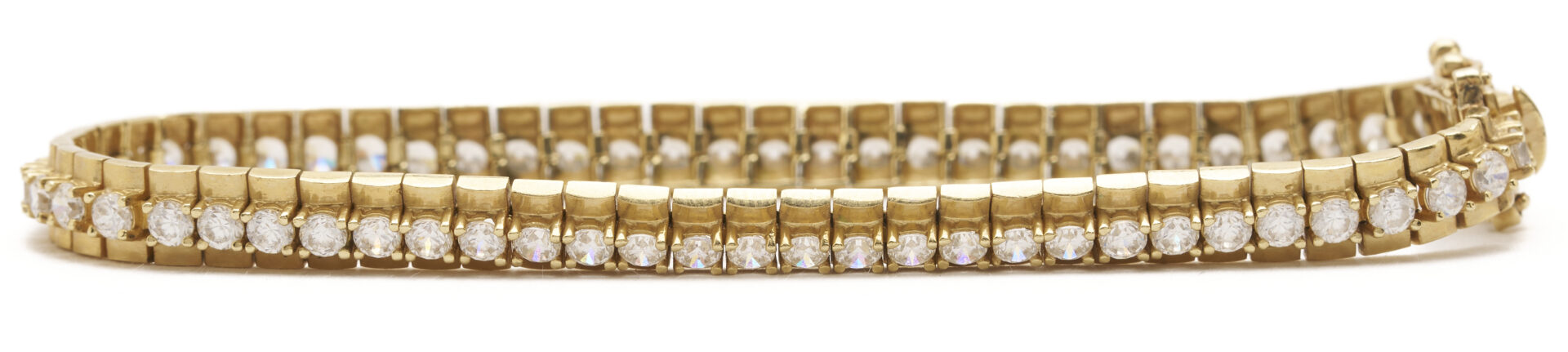 Lot 1232: 14K Gold & CZ Tennis Bracelet