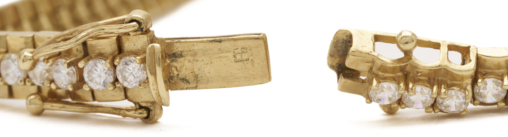 Lot 1232: 14K Gold & CZ Tennis Bracelet