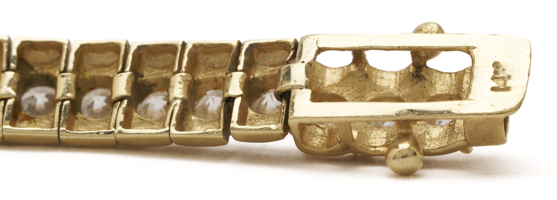 Lot 1232: 14K Gold & CZ Tennis Bracelet