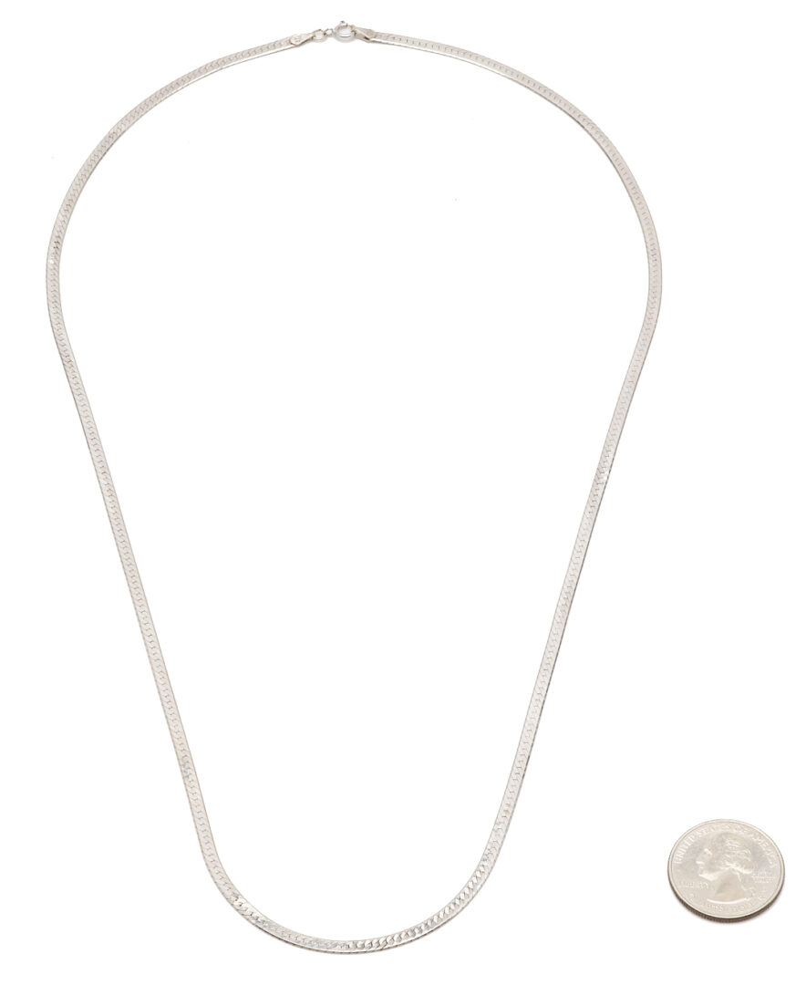 Lot 1233: 14K White Gold Omega Necklace