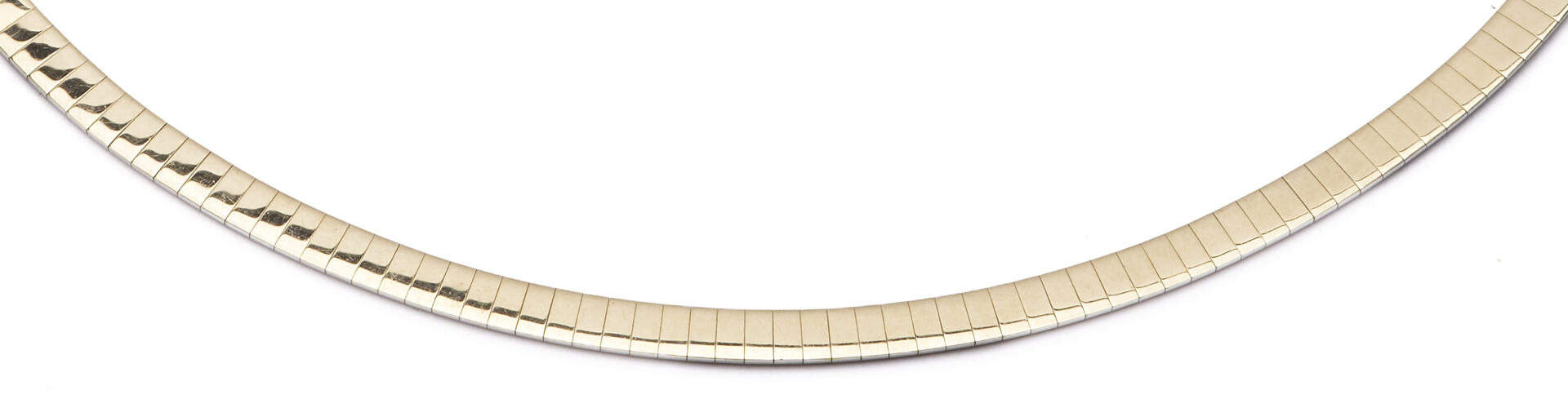 Lot 1235: 10K Gold Double Sided Omega Necklace