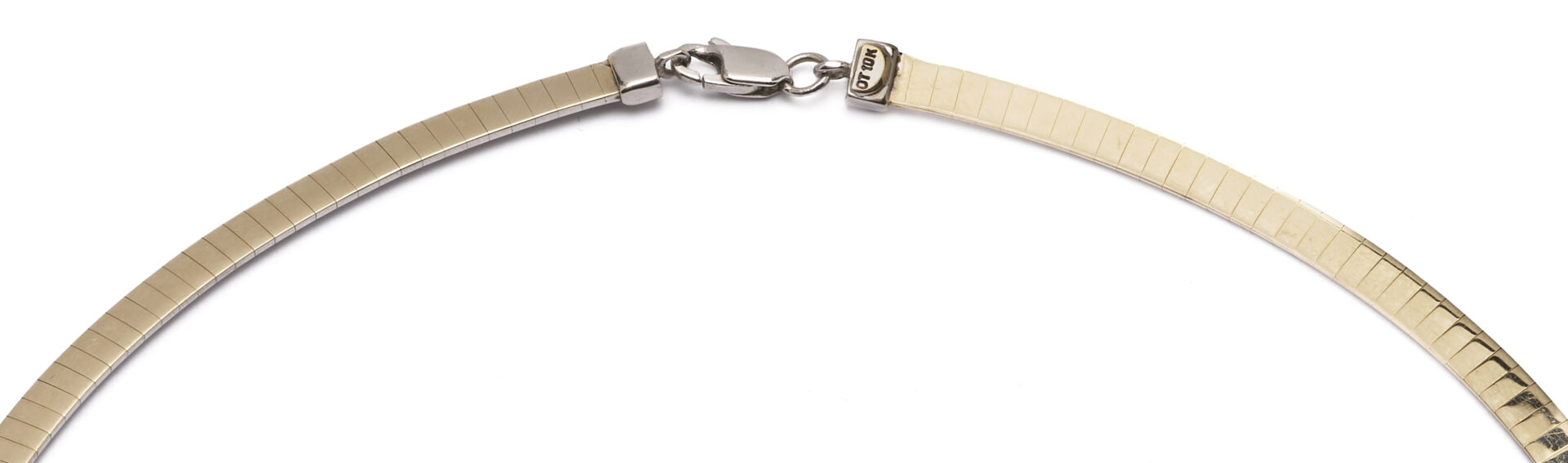 Lot 1235: 10K Gold Double Sided Omega Necklace