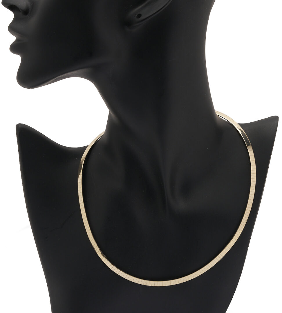Lot 1235: 10K Gold Double Sided Omega Necklace