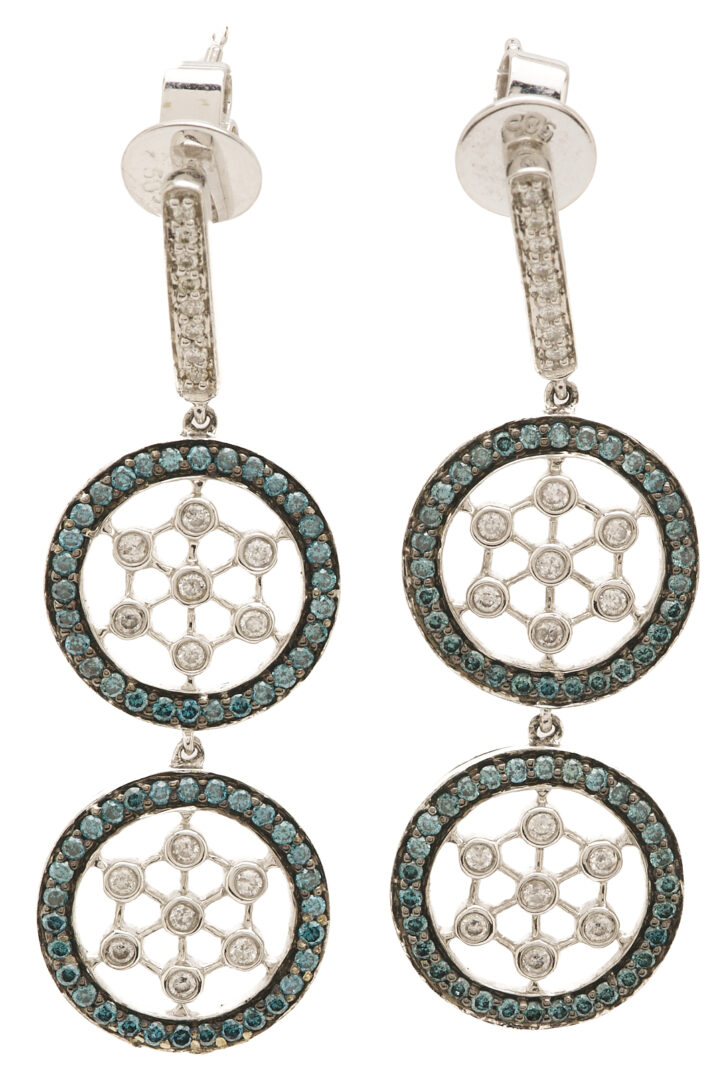 Lot 1236: 14K Gold & Diamond Dangle Earrings