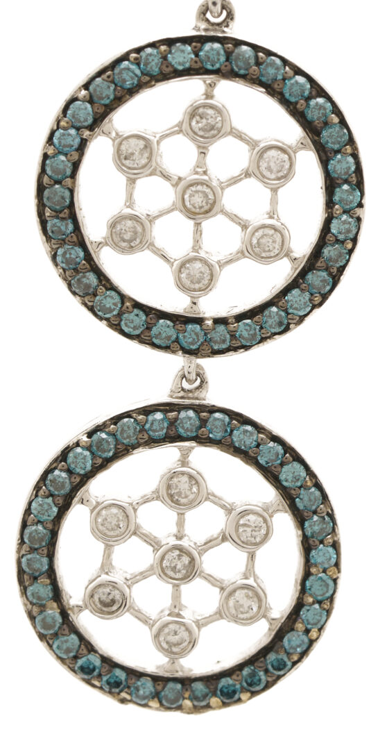 Lot 1236: 14K Gold & Diamond Dangle Earrings