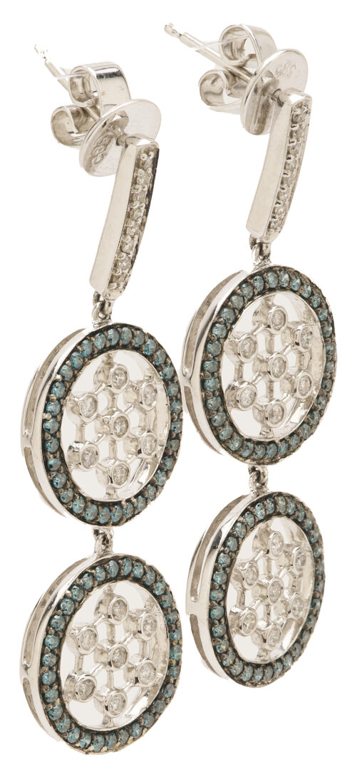 Lot 1236: 14K Gold & Diamond Dangle Earrings