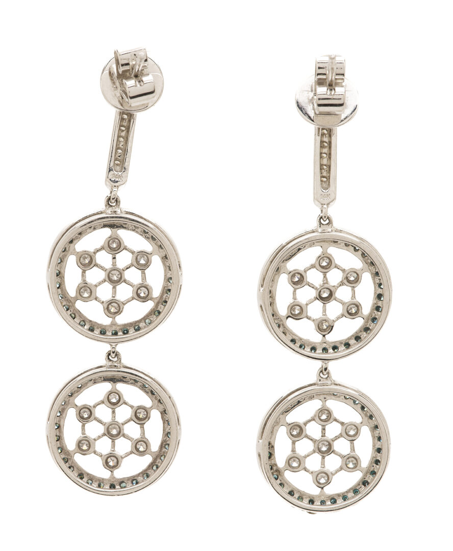 Lot 1236: 14K Gold & Diamond Dangle Earrings