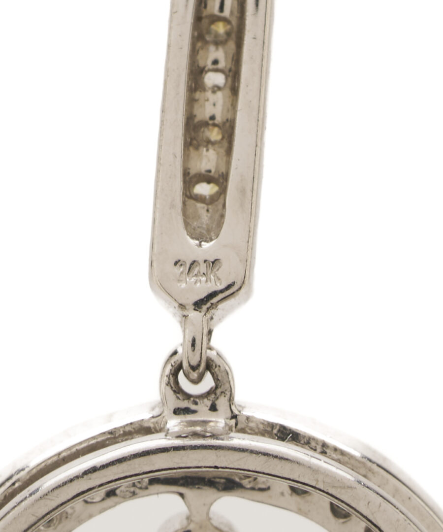 Lot 1236: 14K Gold & Diamond Dangle Earrings