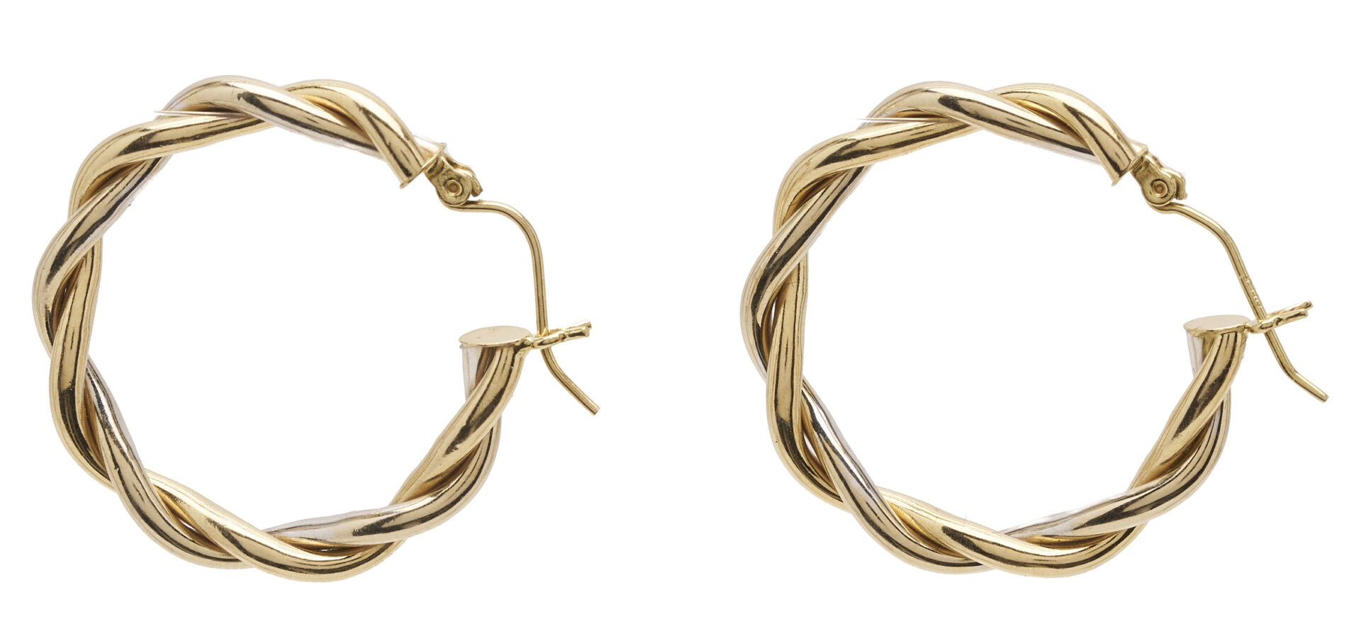 Lot 1238: Two 14K Yellow Gold Hoop Earring Pairs