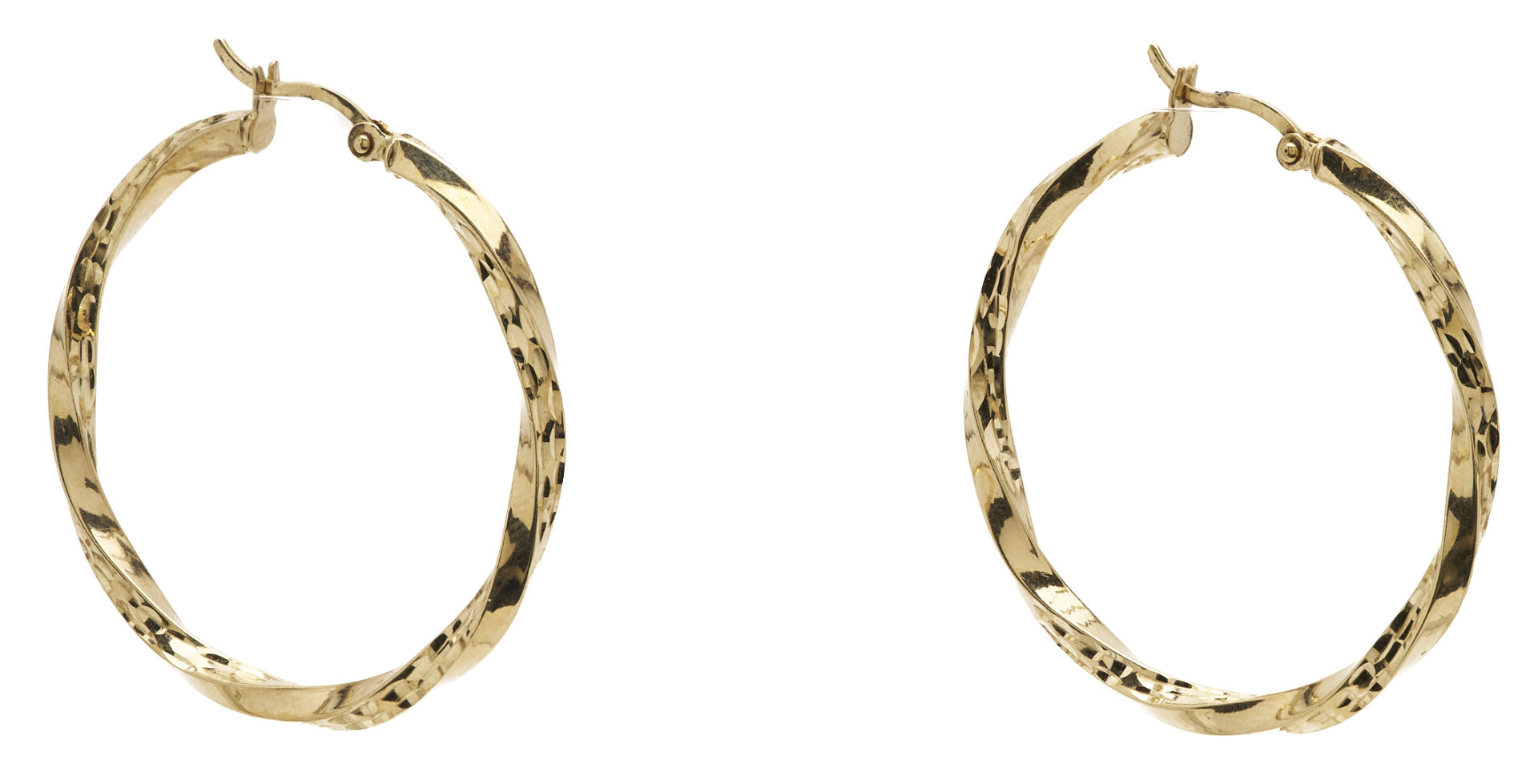 Lot 1238: Two 14K Yellow Gold Hoop Earring Pairs