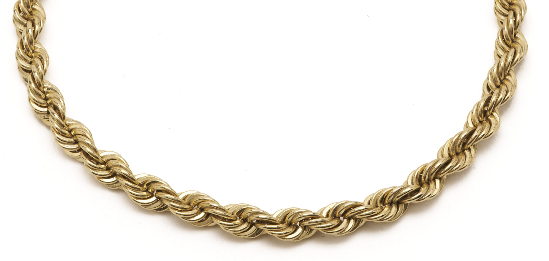 Lot 1242: 14K Gold Rope Chain Bracelet
