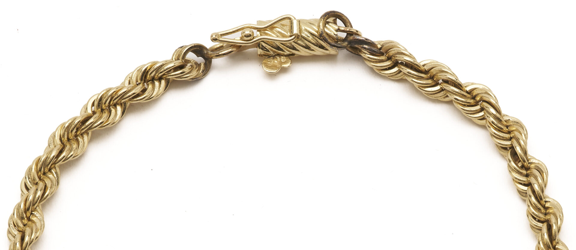 Lot 1242: 14K Gold Rope Chain Bracelet