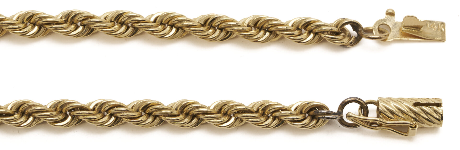 Lot 1242: 14K Gold Rope Chain Bracelet