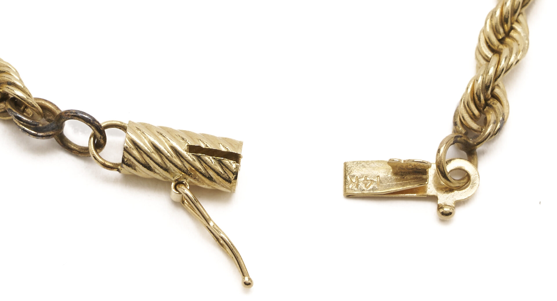 Lot 1242: 14K Gold Rope Chain Bracelet