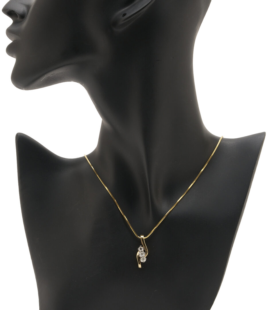 Lot 1243: 14K Italian Gold & Diamond Necklace