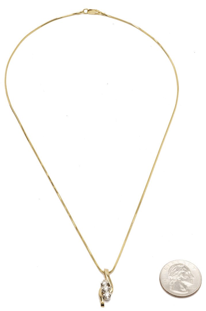 Lot 1243: 14K Italian Gold & Diamond Necklace