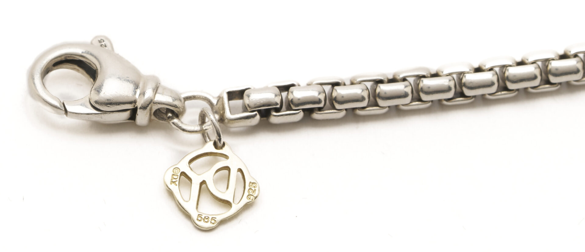 Lot 1244: David Yurman Sterling Silver & 14K Gold Renaissance Necklace