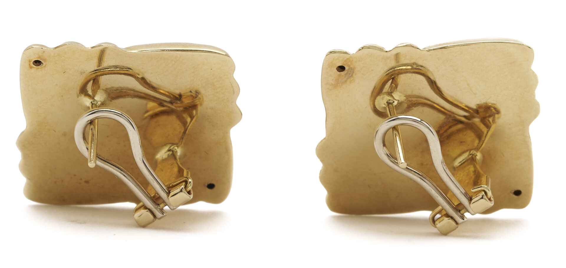 Lot 1246: 14K Yellow Gold Square Woven Italian Earrings