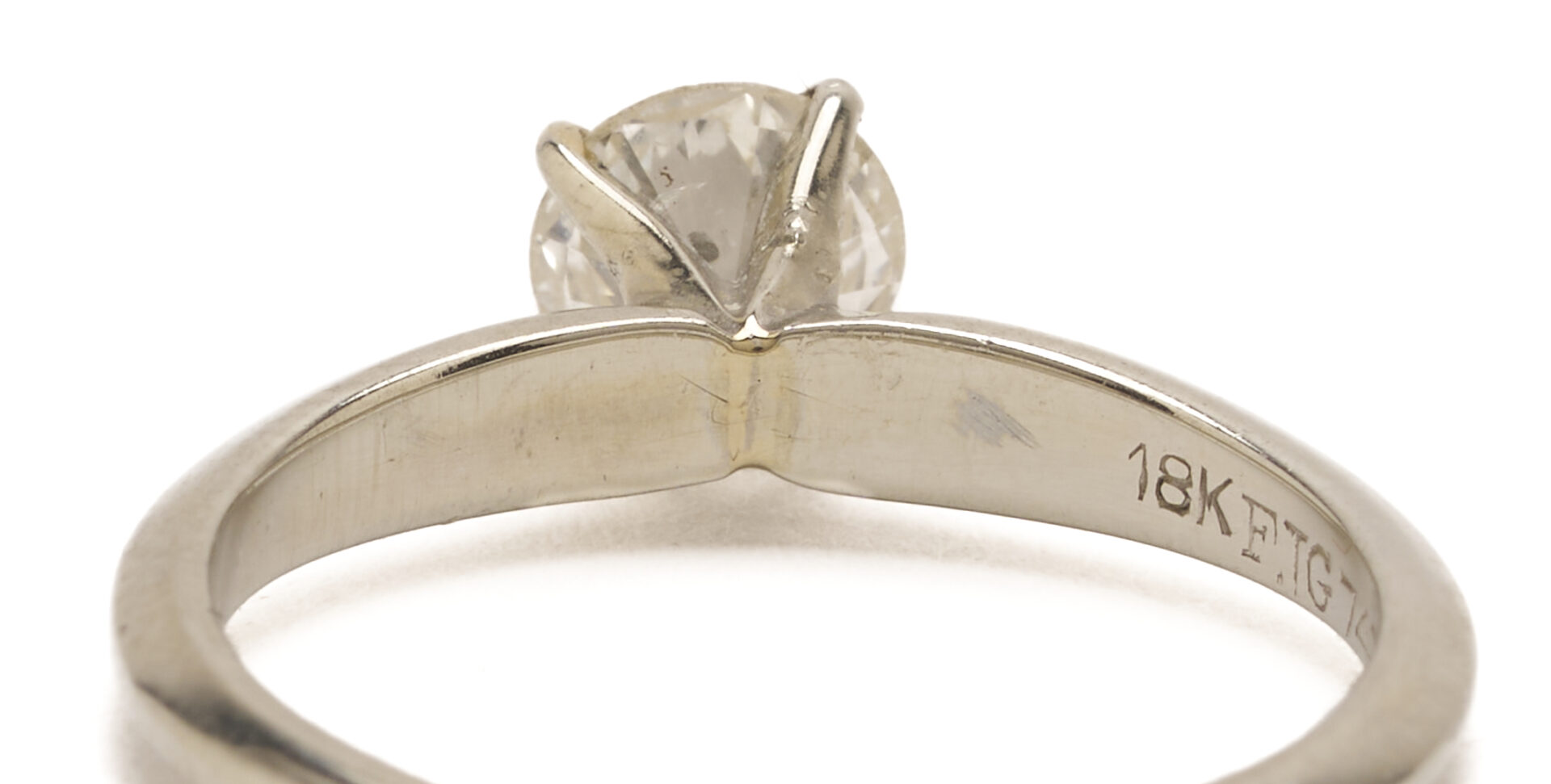 Lot 1248: 18K Gold & Diamond Engagement Ring and 18K Gold Band