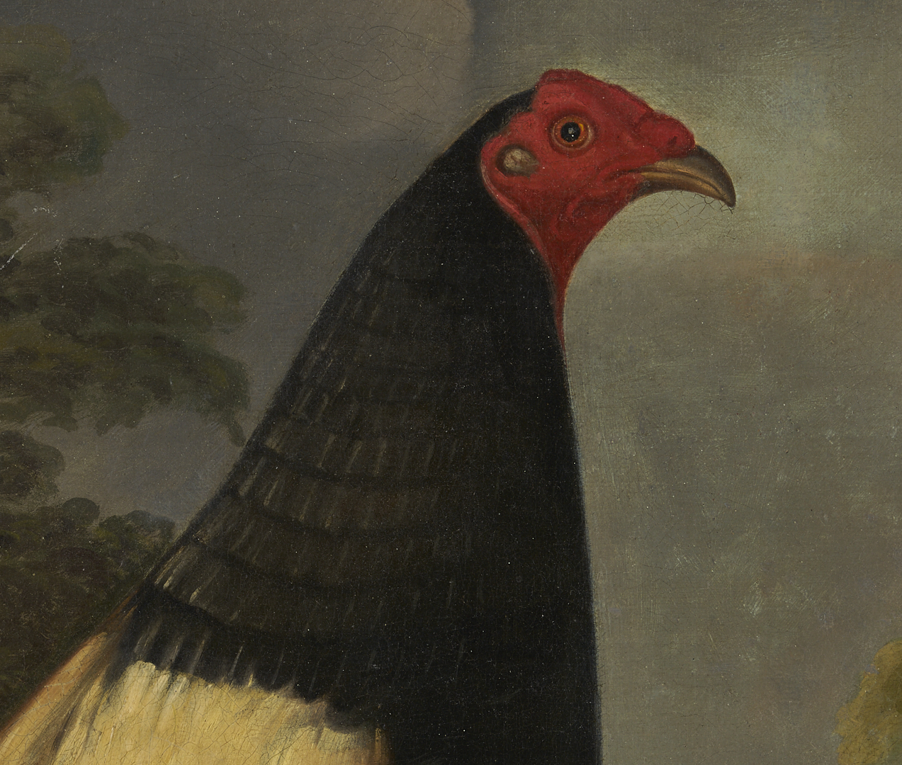 Lot 124: O/C Painting of Fighting Cock, Poss. Sartorius Family