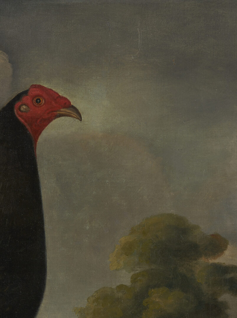 Lot 124: O/C Painting of Fighting Cock, Poss. Sartorius Family