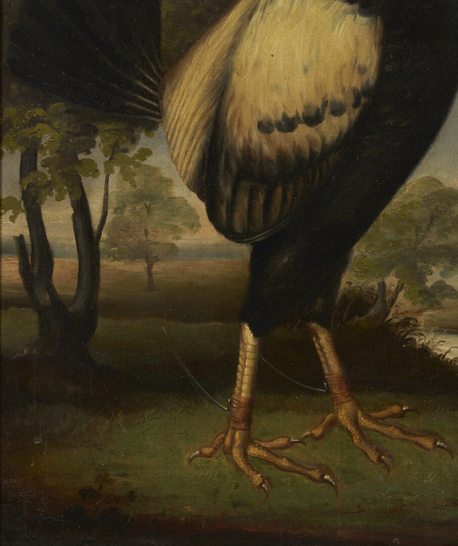 Lot 124: O/C Painting of Fighting Cock, Poss. Sartorius Family