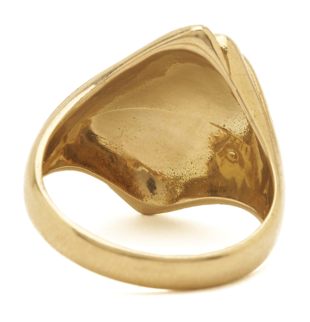 Lot 1250: Vintage Denmark 14K Gold Modernist Wave Ring