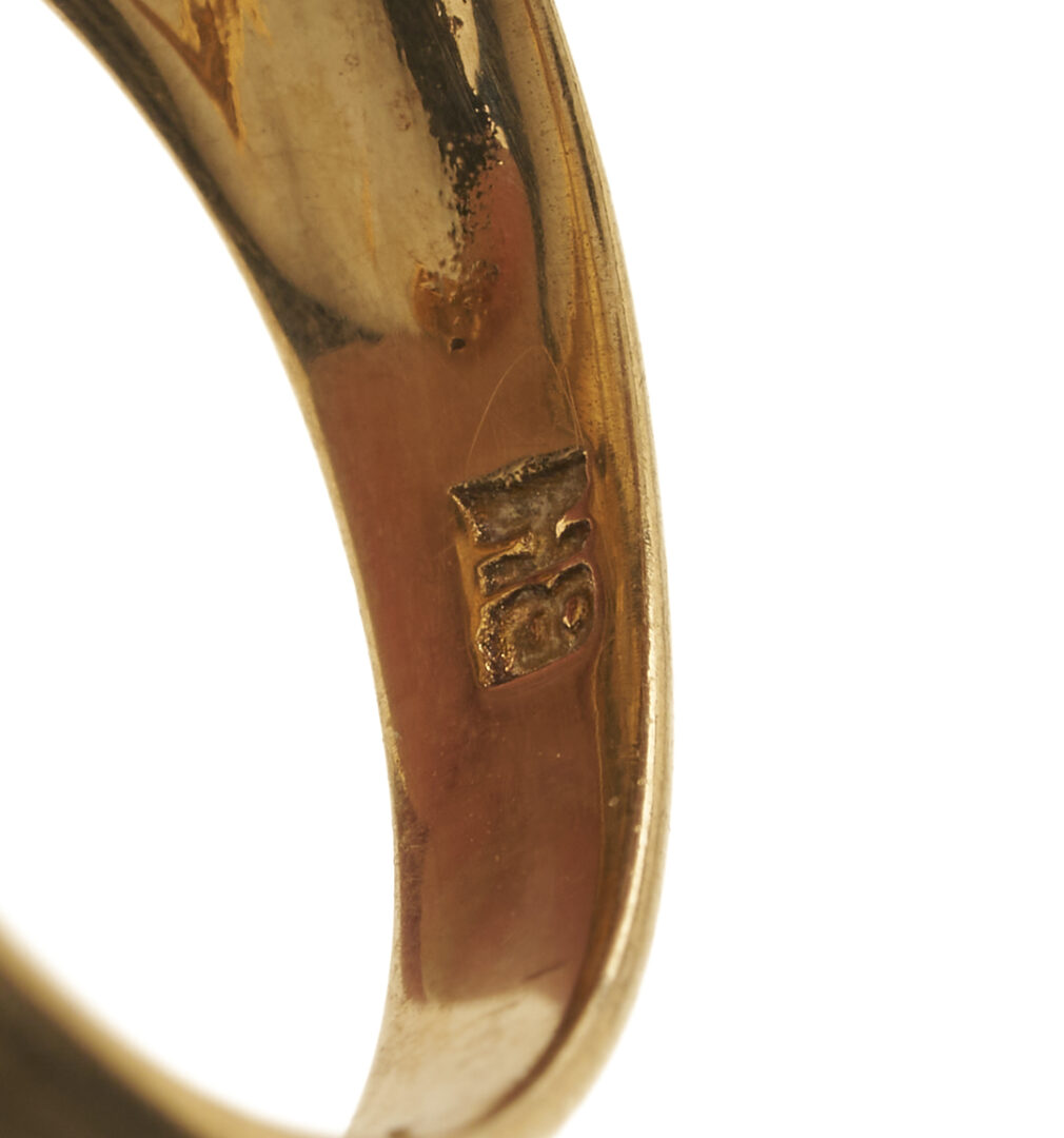 Lot 1250: Vintage Denmark 14K Gold Modernist Wave Ring