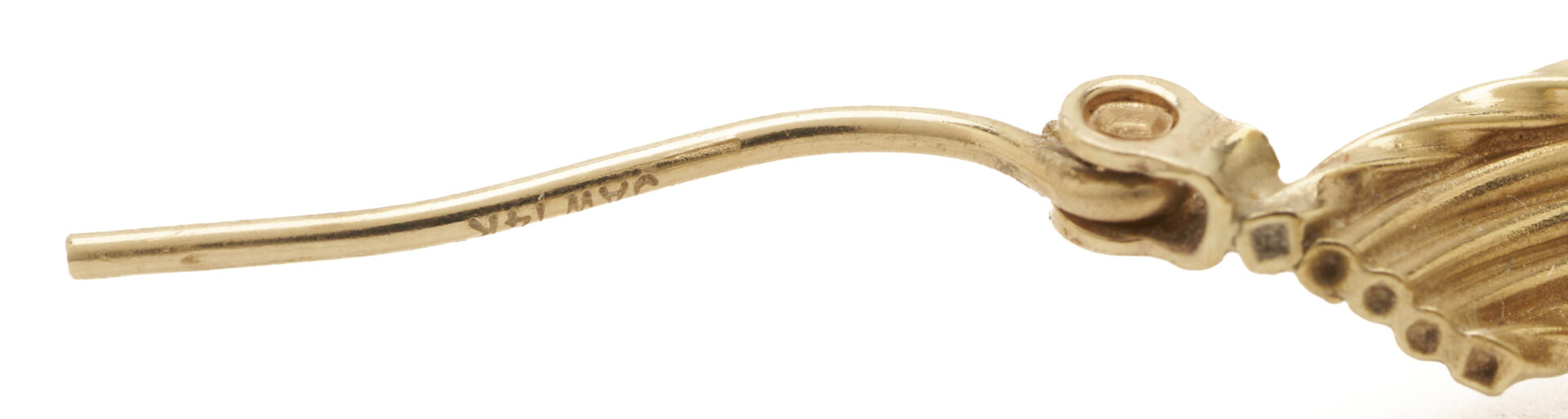 Lot 1253: 4 Pairs 14K Gold Earrings