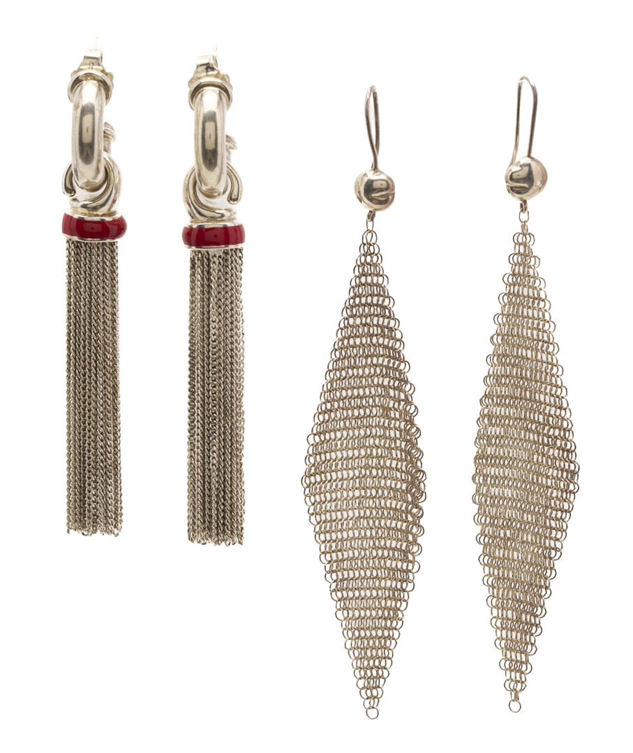 Lot 1255: 3 Pairs of Tiffany Sterling Earrings & 1 Tiffany Sterling Pendant