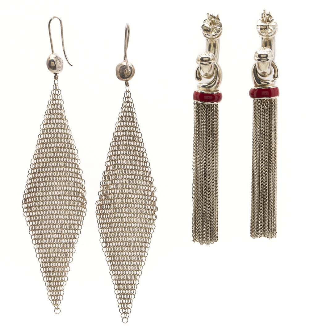 Lot 1255: 3 Pairs of Tiffany Sterling Earrings & 1 Tiffany Sterling Pendant