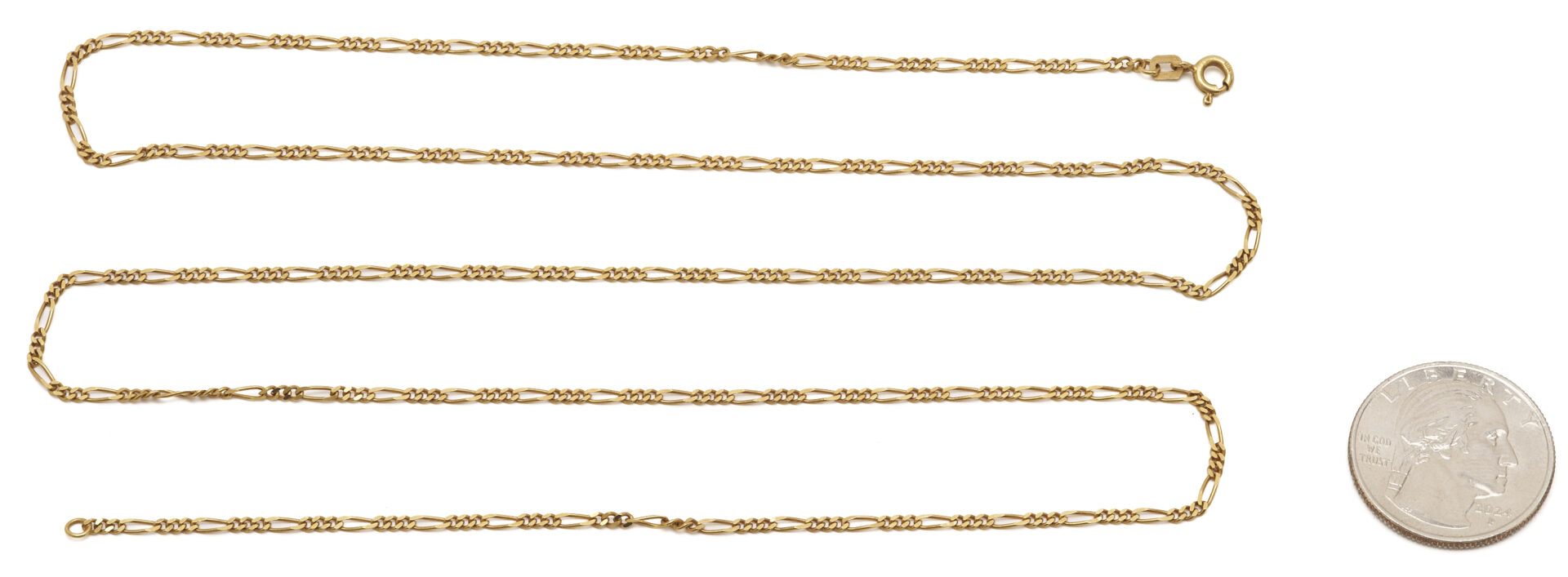 Lot 1256: 18K Italian Gold Figaro Necklace