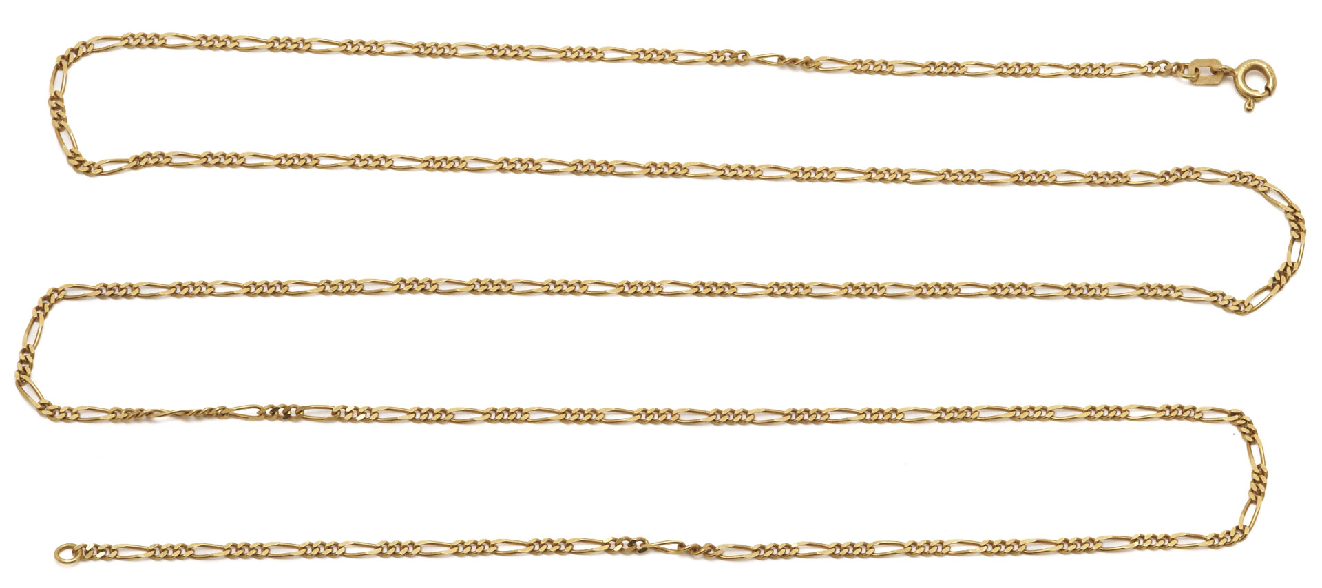 Lot 1256: 18K Italian Gold Figaro Necklace