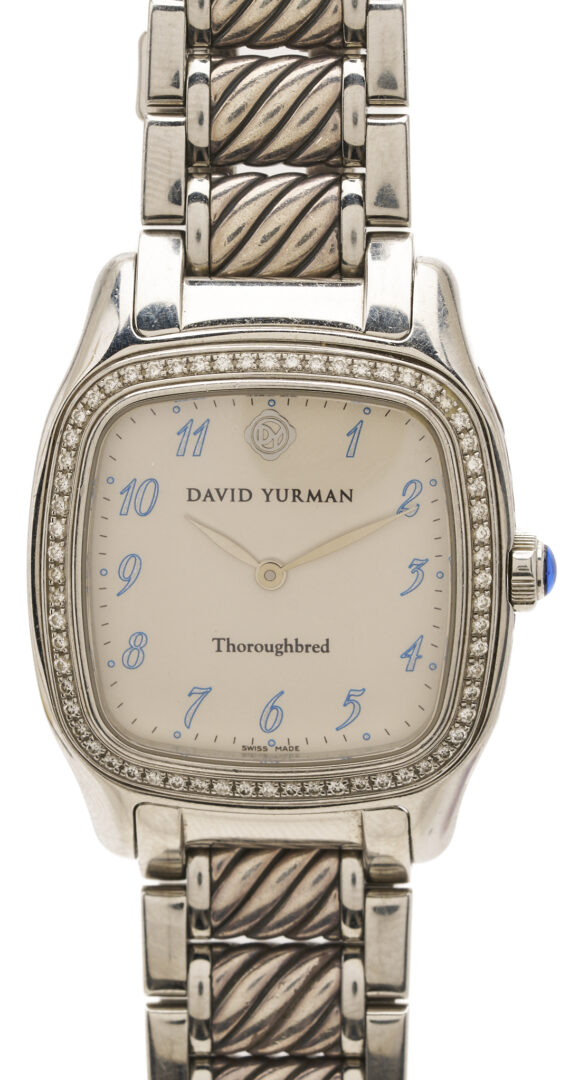 Lot 1257: David Yurman Thoroughbred Watch w/ Diamond Bezel