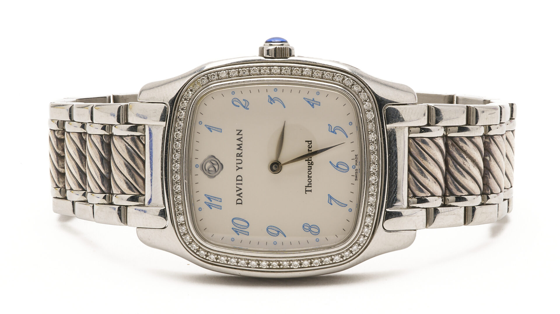 Lot 1257: David Yurman Thoroughbred Watch w/ Diamond Bezel