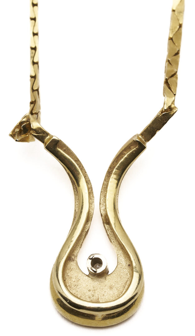 Lot 1262: 14K Italian Gold Designer Diamond Necklace